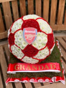 Football Funearl flower tribute