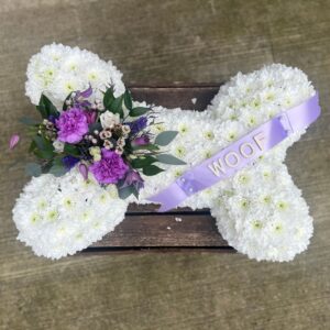 Dog Bone funeral flower tribute