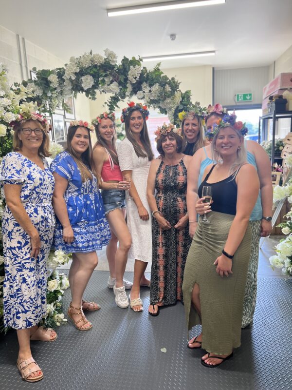 Hen Party flower Crown workshop at Little Tin Shed
