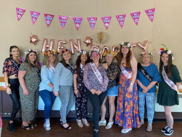 Hen Party Flower Crown Workshop with Little Tin Shed Flowers. Essex Hen Party ideas