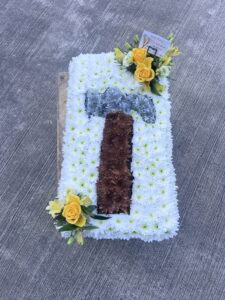 Hammer funeral flower tribute