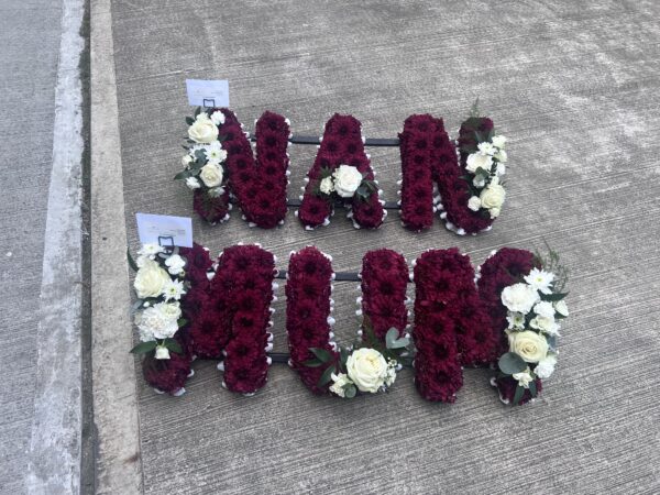 Mum and nan funeral flower tributes red