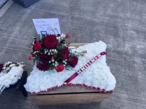 Pillow funeral flower tribute red