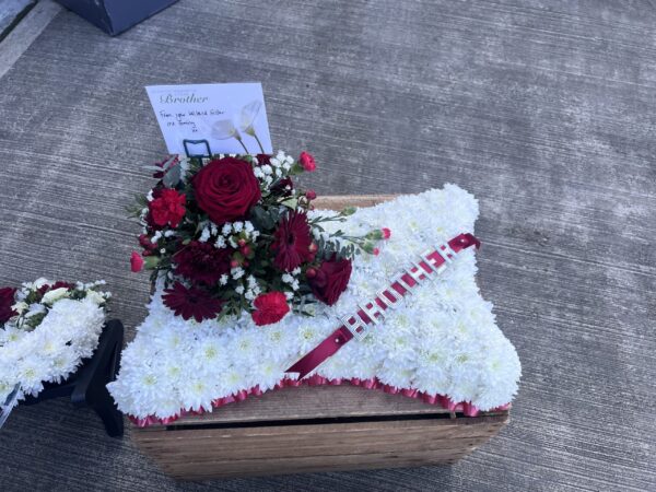 Pillow funeral flower tribute red