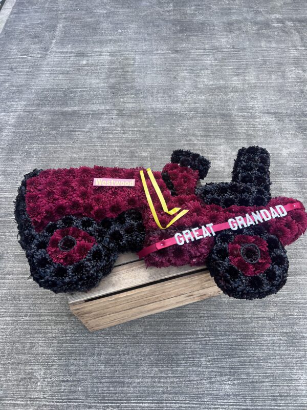 Tractor funeral flower tribute
