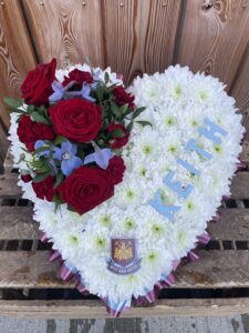 WestHam Heart funeral flower tribute